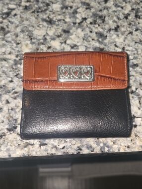 Brighton Black and Brown Leather Bi-Fold Wallet